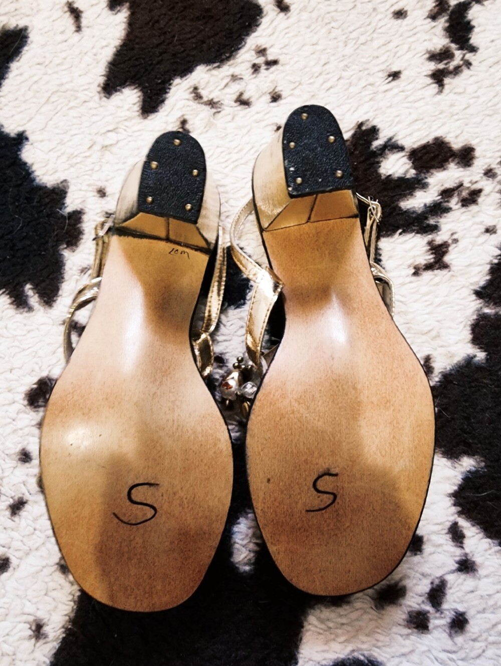 WOMEN'S 90'S BLING HEELS - GOLD - Picture 4 of 4